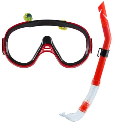 NADCFN Schnorchelmaske Schnorchelausrüstung für Erwachsene, Weitwinkel-Schnorchelmaske, Schnorchelset für Erwachsene für Schnorcheln und Gerätetauchen Tauchmasken(Red)