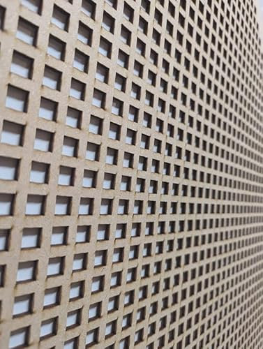 Wooden mesh Decorative Panel, Wall partition, Radiator Cover Grille, Cut-Outs, Kitchen Furniture, Laser Cut in 3mm Thick MDF (Size 1200mm x 620mm) Diamond Pattern D5. Made in The UK.