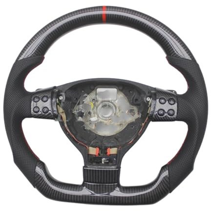 Sportlenkräder Kompatibel Mit VW Für J&etta Mk5 Für Golf 5 Für GTI R32 Für EOS Für Passat B6 Für Bora Für Caddy Ersatz des Autolenkrads Aus Kohlefaser(with Paddles 2)
