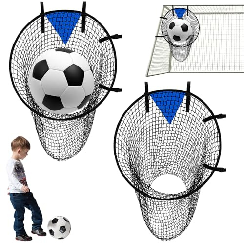 DAJASD 2 Stück Fußballtor Zielnetz, Fussball Ziel mit Rahmen, Nylongewebe Fussball Trainingszubehör für Schießgenauigkeit Verbesserung, Fußball Training Zubehör für Kinder, Erwachsene