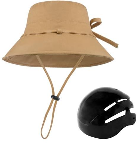 Bomefoi Casques de vélo de montagne, casque de vélo réglable pour femme, chapeau de cyclisme, protection UV, léger, accessoire de sport de plein air pour homme et femme, course d'aventure