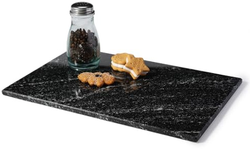 Koville Tagliere in marmo nero naturale per bancone della cucina, 30,5 x 20,3 cm, lastra di marmo vera pietra per decorazione domestica, taglieri in granito tagliere in granito vassoio per candele da