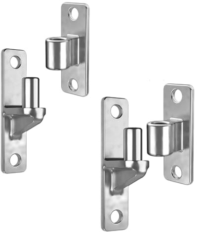 2 Paires Charnières de portail, charnières de portail de jardin en acier inoxydable 304, charnières femelles et mâles, Capacité à 270kg pour Portail de Ferme Champ Clôture en Bois