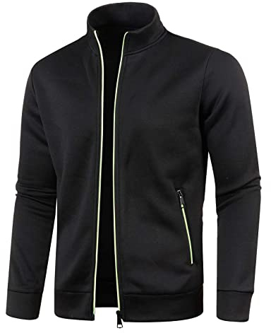 Generico Felpa Uomo Senza Cappuccio Felpa Uomo Senza Cappuccio con Zip Manica Lunga Fasion Casual Sweatshirt Maglia Tuta Felpata Cotone Confortevole Felpe Pullover Cotone Leggera Felpe da Lavoro Top