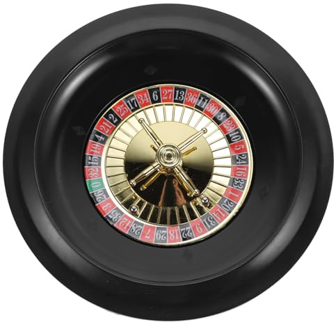 WEKAMOS Roue de Jeu de Poker Russe en Plastique Noir Réutilisable et Stable pour Fête Design Unique et Artisanat Exquis