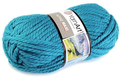 cyclingcolors Acryl-Strickgarn, Wollknäuel, Strickpullover, Weste, Socken, Schal, Mütze, Häkeln, 250 g, Länge 105 m, türkisblau