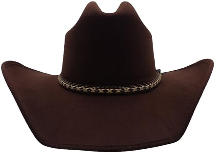 Lone Star Hats Cowboyhut Herren & Damen – Edler Westernhut aus Filz, Turnierhut mit Cattleman-Krone & Lederband, Braun, Cowboy & Cowgirl Hut für Rodeo, Line Dance & Freizeit L/XL