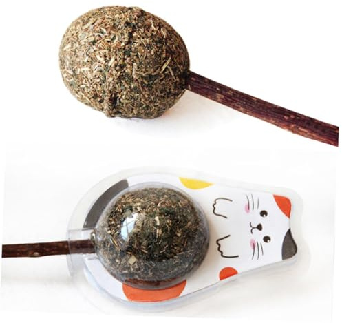 HEMOTON 2 STÜCK Katzenminze Lutscher Kauspielzeug Essbar aus Polygonum Zahnpflege Spielstick für Kleine bis Mittelgroße Katzen Fördert Zahngesundheit und Bindung für Zuhause und Training