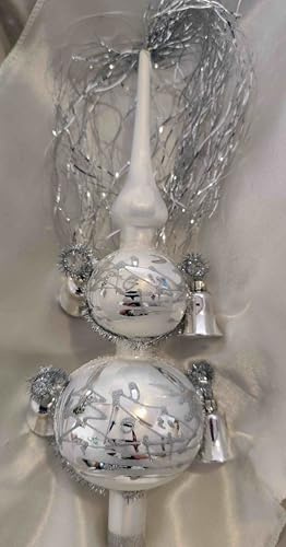 Christbaumspitze Winterzauber - mit Glöckchen und Buschel von Jingle Bells Lauscha
