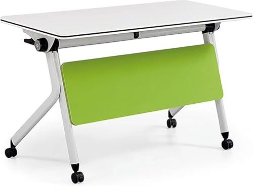 Tavolo da conferenza mobile pieghevole con ruote bloccabili, design flip-top, salvaspazio, struttura in metallo resistente, ideale per riunioni in ufficio, formazione, seminari ed eventi