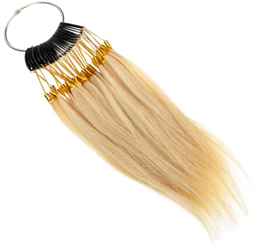 ARTSEWPLY Nuancier Cheveux Réels Échantillons Extensions Colorées Réutilisables pour Salon Coiffure et Formation