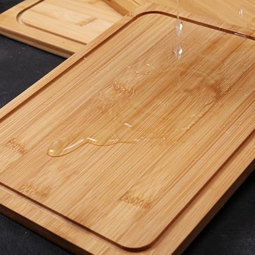 Plato de carne de madera maciza para cocina occidental, bandeja de madera natural para carne y comedor, plato minimalista para restaurante (tamaño mediano)