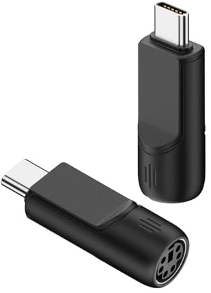 QIANRENON Adaptador de teclado USB C a PS2 USB tipo C macho a PS/2 hembra, convertidor tipo C a conector PS/2, no compatible con intercambio en caliente, para laptop, tablet, PC, 2 unidades