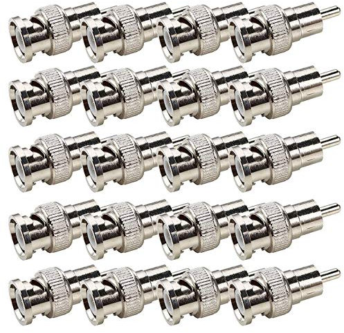 UHPPOTE adaptateurs BNC mâle vers RCA mâle (Lot de 20)