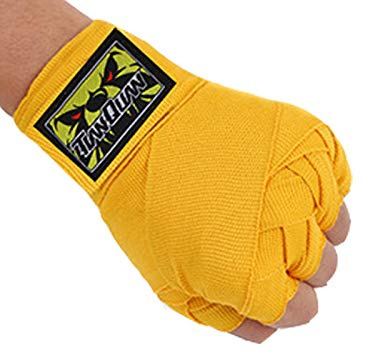 LZQpearl Bandes De Boxe Avancées, Bandages De Boxe, Gants Intérieurs avec Fermeture Extra Large, pour Sports De Combat, Boxe, MMA Et Cross Fitness, Hommes Et Femmes (Yellow,5m)