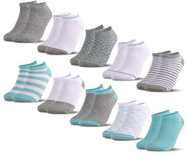 Occulto ankle strumpor pojkar & flickor 10 pak (modell: Mikl) Turkos Grå 35-38