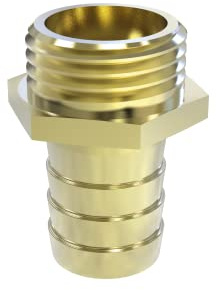 ABA Beul 10010.109.2 - Raccordo per tubo flessibile con filettatura esagonale e maschio, 1 x 19 mm, in ottone, 1 x 19 mm