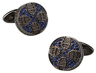 Whoiy Gemelli Camicia, Polsini Gemelli Nero Ottone Girare Regalo di Compleanno Gemelli da Uomo alla Moda 18x18mm