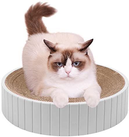 Groß Katzen Kratzbrett, Doppelseitiger Katzen Kratzpappe, Interaktives Katzenspielzeug, Rund Katzen Kratzmöbel Pappe Kratzspielzeug Für Kratzbaum Verhindert Schäden An Möbeln 3 Farben