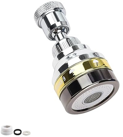 JANDH Schwenkbarer Wasserhahn Aufsatz mit Strahlregler und Filter - Wassersparend und Spritzwassergeschützt für Küche und Bad