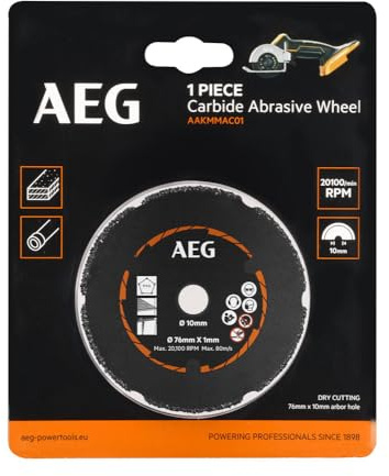 AEG Disque abrasif carbure - 76mm - AAKMMAC01, Grise, Carbure de tungstène, Carbure, Meuleuse d’angle