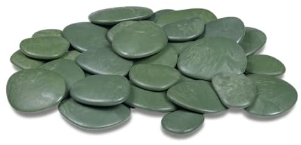 Tera Steine für Vasen und Aquarien, bunte dekorative Kieselsteine aus Kunststoff, verschiedene Farben, Farbe Grün, Größe 3-4 cm (Large, Grün)