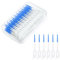 URAQT Interdentalbürsten, 220 Stück Silikon Zahnzwischenraumbürsten, Tragbarer Zahnbürsten Dual-Use Zahnseide Stick Interdentalbürste, Dentalbürsten für Zahnreinigung zwischenräume Werkzeug (Blau)