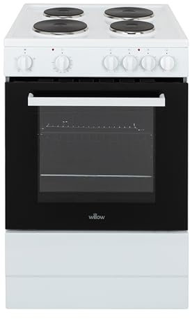 Willow WSE60WH 68L Freestanding Single Cavity Cooker, 60cm Electric Cooker - White