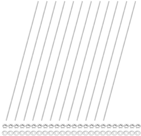 M METERXITY 12 Pezzi Barra Filettata Completa M4x400mm Barra Filettata | 304 Acciaio Inossidabile, Per Bulloni Di Ancoraggio/Serrette/Bulloni A U, Con Dadi Esagonali E Rondelle, Destra