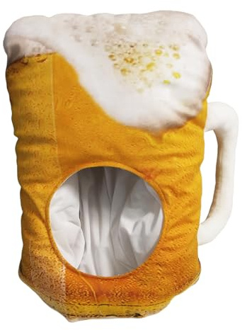 Beer Mug Hat - 40x30cm/15.75x11.81 In Plush Beer Mug Hat | Novelty Oktoberfest Party Hatt | Funny Beerr Stein Costume Headwear For Adults For Stage Carnivals Themed Events Halloween Masquerade