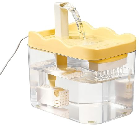 Hobngmuc Fuente de Agua para Gatos, dispensador automático de 1 litro, Apagado Inteligente, Fuentes de Agua para Gatos de Interior, para Gatitos, Cachorros, Perros pequeños, Mascotas, hogar