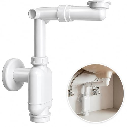M. ROSENFELD HOME Siphon peu encombrant pour lavabo - Siphon plat - G1 1/4 x 32-40 mm