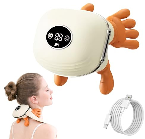 BeFit24 Massaggiatore Cervicale con Calore per Collo e Spalle – Massaggio Profondo 4D Senza Fili con Display LED, Dispositivo Ricaricabile per Relax Muscolare e Sollievo Cervicale