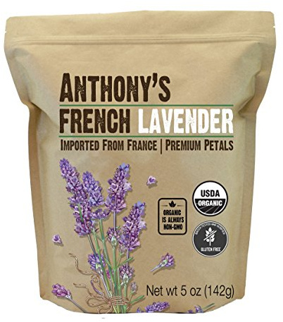 Anthony's Organic French Lavender Petals, 5 oz, Extra Grade, Dried, Gluten Free & Non GMO