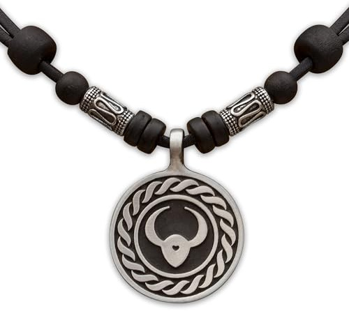 HANA LIMA 1 von 12 Sternzeichen Tierkreiszeichen an verstellbarer Lederkette mit Edelstahlperlen Horoskop Horoscope Halskette Surferkette