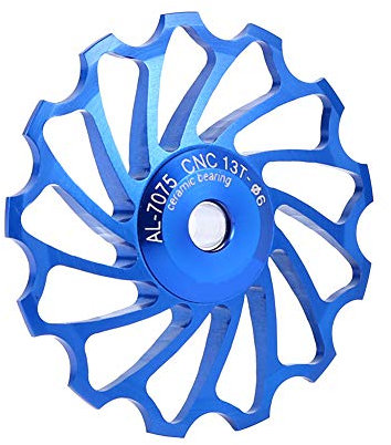 Umwerfer Flaschenzug 11T 13T Keramisches Aluminium Stützrad hintere justieren Geschwindigkeit 7/8/9/10 3 Farbe(13T-Blau)