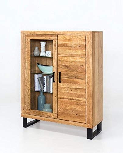 Massivmoebelversand.de Highboard Tido XL Wildeiche teilmassiv geölt
