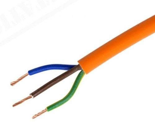 5M - 2.5mm Orange Flex 3183Y 24 AMP 3 CORE Flexible Cable Lawn Mower STRIMMER Cable