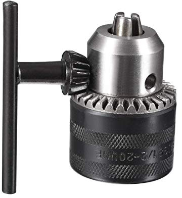 Mandrin de perceuse 1/2, mandrin de clé à capacité de 1,5 à 13 mm, adaptateur femelle à montage 1/2-20 UNF avec clé de mandrin pour visseuse à chocs