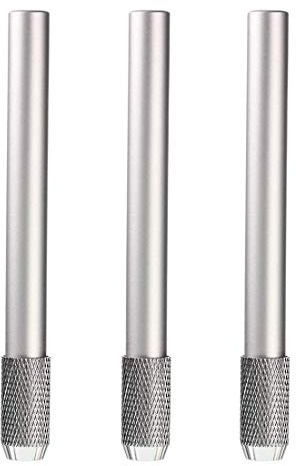 3 Stück Einzelner Kopf Bleistiftverlängerung Bleistift Extender Halter für Bleistift Buntstifte, Verstellbar Aluminiumlegierung Werkzeug Stiftverlängerung