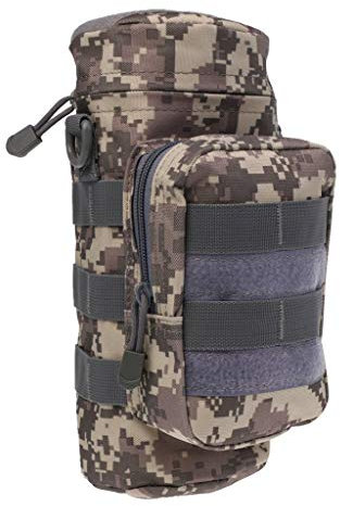 Inzopo Outdoor Sport Taktische Nylon MOLLE Wasserflasche Träger Halter Flasche Tasche mit Reißverschluss Tasche ACU Tarnung