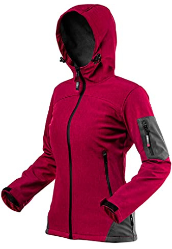 NEO TOOLS Damen Arbeits-Softshelljacke mit Kapuze, 96% Polyester