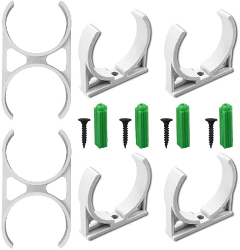 6 x Wandhalterung für Kühlschrankfilter, unter der Spüle und Wasserkühler (4 einzelne Klemmen + 2 Doppelklemmen) mit Schrauben