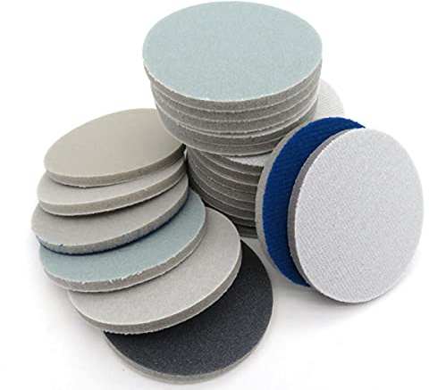 1 1.2 2 3 4 5 6 Spong Foam Sandpaper Disc 300-3000 Grit Hook Loop Polishing Sanding Paper Self-Sticking Abrasive Tools-1800-2000,2PCS,3 Inch