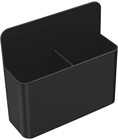 MoKo Boîte de Rangement Magnétique, Support de Crayons pour Tableau Blanc, Fournitures Scolaires, Organiseur avec 2 Compartiments pour Réfrigérateur, Casier, Surfaces Magnétiques - Noir