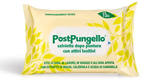 PostPungello, Tücher nach dem Malen mit Malva-Extrakt, Ringelblume und Kamillewasser, hilfreiche Tücher zur Linderung von Brennern und Juckreiz nach Insektenstichen, Packung mit 15 Stück