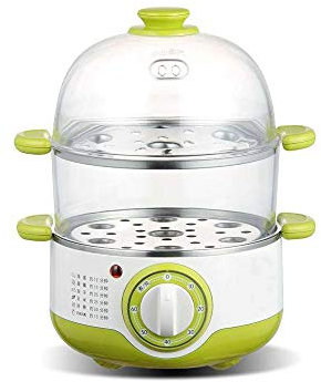 REJOON Vaporizador de Huevos de Doble Capa Lazy de Gran Capacidad, Huevo hervido eléctrico, calefacción de Leche calentada multifunción con Apagado automático