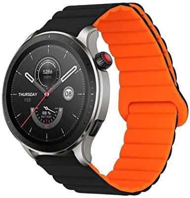Silikon Armbänder für Amazfit GTR 4/ GTR 3/ GTR 3 pro/GTR 2/GTR 2e Männer und Frauen Bewegung mit Magnet Armbänder Ersatzband mit Magnet Armbänder Kompatibel mit Amazfit GTR 4 (1)