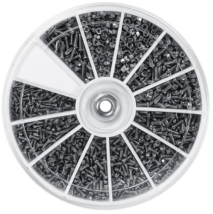 Kit d'Assortiment de Vis Torx, 600 Pièces, 12 Types M1 M1.2 M1.4 M1.6, avec Écrous pour Montres et Lunettes