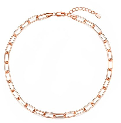 Philip Jones Rose Gold Plated Paperclip Necklace